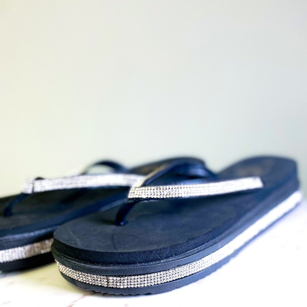 Bolero by Summer Rio || Sparkling Rhinestone Stacked Platform Flip Flops Shoe 10